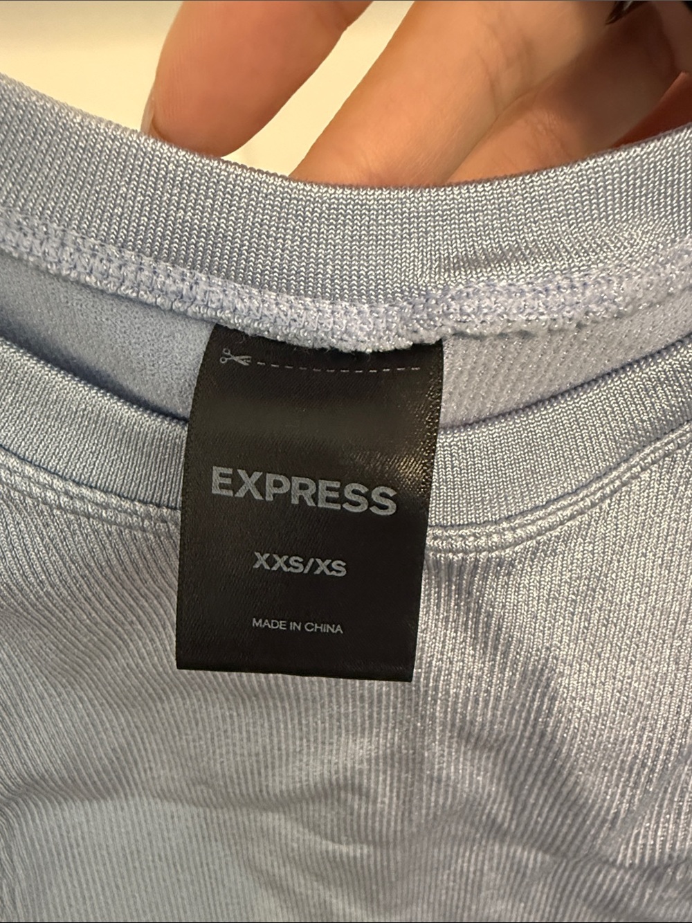 Express Light Blue Ribbed Tank - Picture 2 of 3